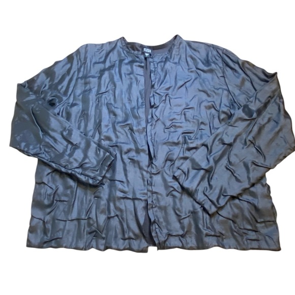 Eileen Fisher Silk Pleated Puffy Cardigan Jacket Women’s Size L - Picture 4 of 10